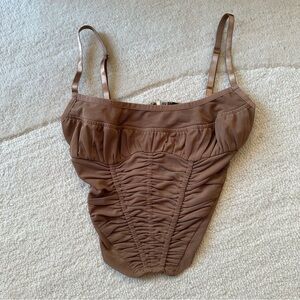 White Fox Boutique Brown Mesh Bustier